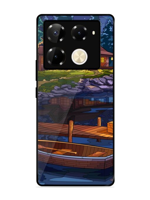 Village Night Scene Glossy Metal Phone Cover for Infinix Note 40 Pro (5G) Zapvi