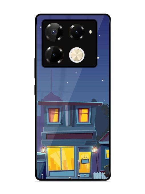 Vector Night House Glossy Metal Phone Cover for Infinix Note 40 Pro (5G) Zapvi