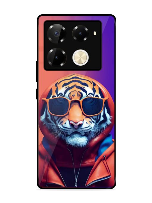 Tiger Animation Glossy Metal Phone Cover for Infinix Note 40 Pro (5G) Zapvi