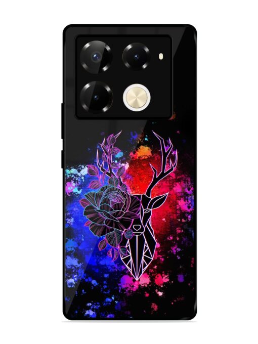 Floral Deer Art Glossy Metal Phone Cover for Infinix Note 40 Pro (5G)