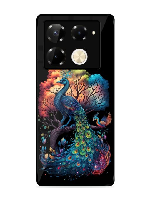 Peacock Tree Art Glossy Metal Phone Cover for Infinix Note 40 Pro (5G)