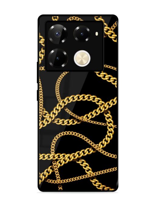 Decorative Golde Chain Glossy Metal Phone Cover for Infinix Note 40 Pro (5G) Zapvi