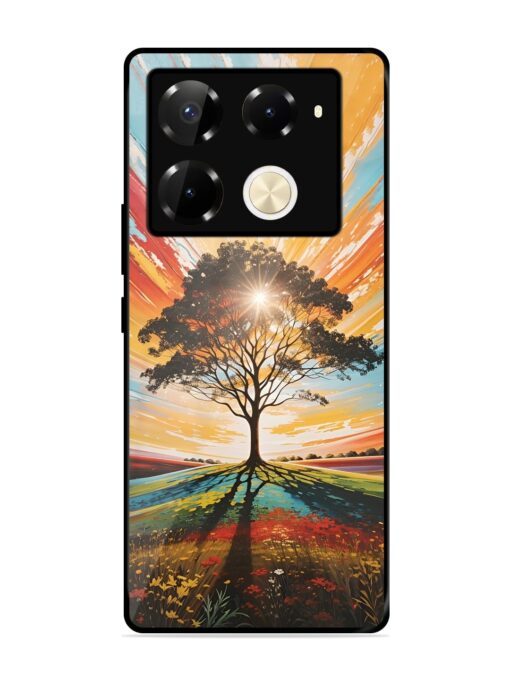 Abstract Tree Colorful Art Glossy Metal Phone Cover for Infinix Note 40 Pro (5G) Zapvi