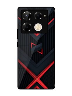 Red Gray Abstract Glossy Metal Phone Cover for Infinix Note 40 Pro Plus (5G)