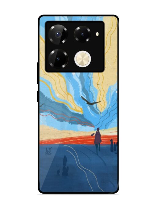 Minimal Abstract Landscape Glossy Metal Phone Cover for Infinix Note 40 Pro Plus (5G) Zapvi