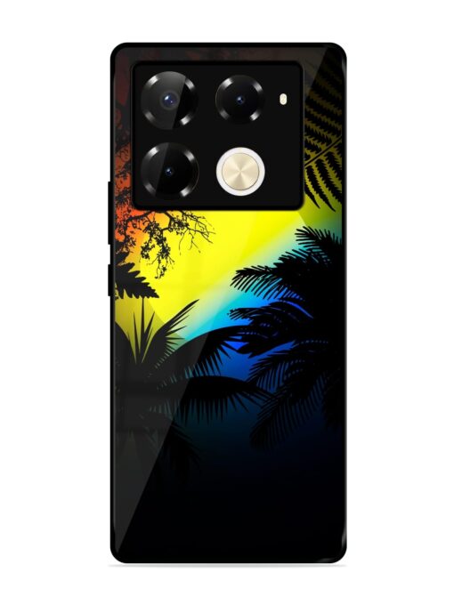 Colorful Sunset With Palm Trees Glossy Metal Phone Cover for Infinix Note 40 Pro Plus (5G) Zapvi