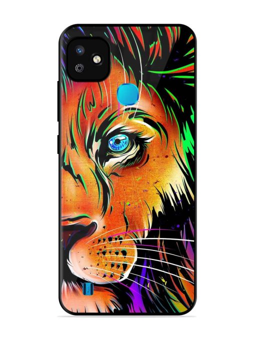 Colorful Lion Design Glossy Metal TPU Phone Cover for Infinix Smart Hd (2021) Zapvi