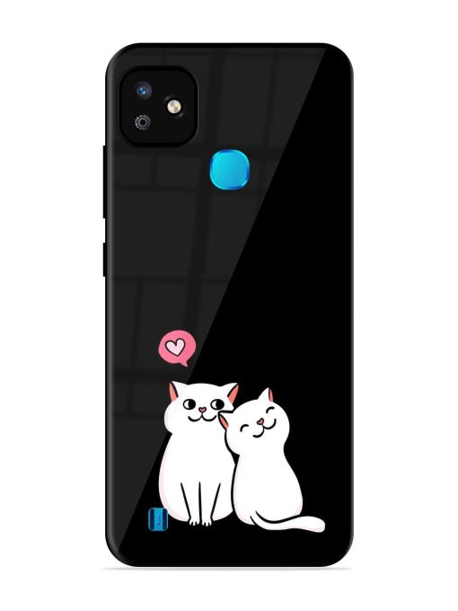 Cat Love Glossy Metal Phone Cover for Infinix Smart Hd (2021) Zapvi