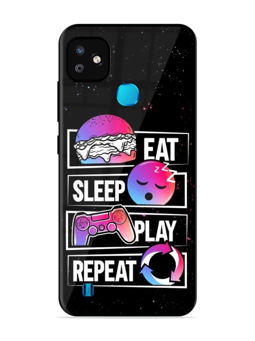 Eat Sleep Play Repeat Glossy Metal Phone Cover for Infinix Smart Hd (2021) Zapvi