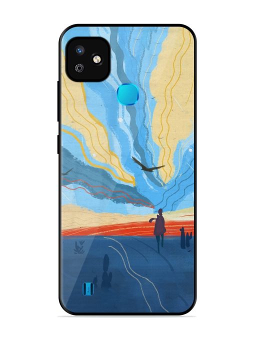 Minimal Abstract Landscape Glossy Metal Phone Cover for Infinix Smart Hd (2021) Zapvi