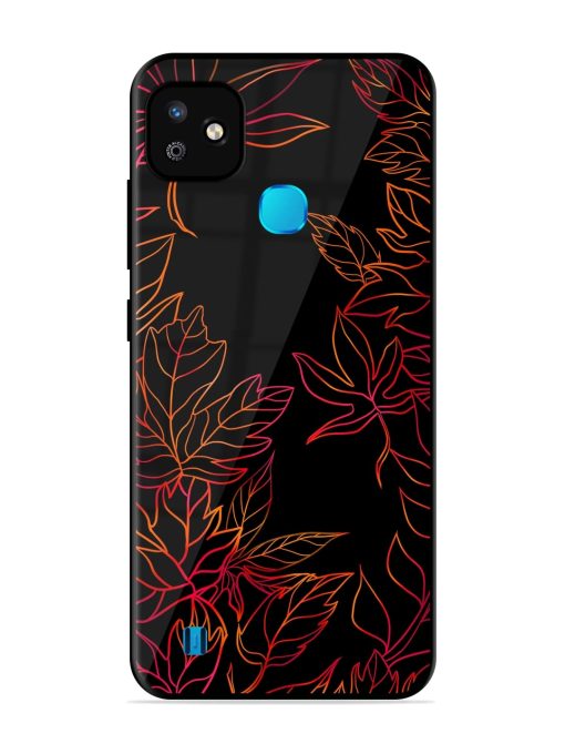 Red Floral Pattern Glossy Metal Phone Cover for Infinix Smart Hd (2021) Zapvi