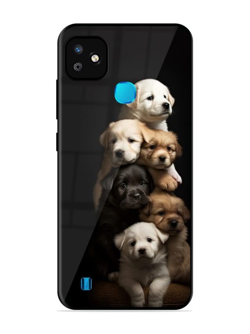 Cute Baby Dogs Glossy Metal Phone Cover for Infinix Smart Hd (2021) Zapvi