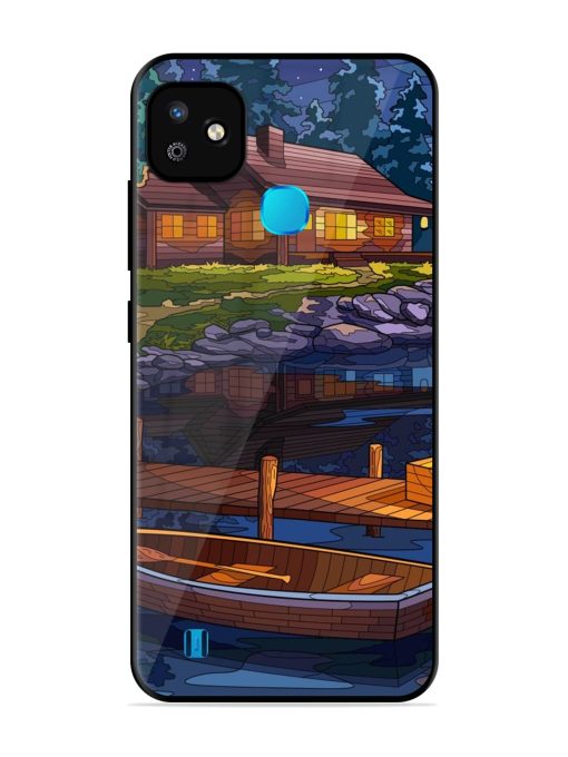 Village Night Scene Glossy Metal Phone Cover for Infinix Smart Hd (2021)