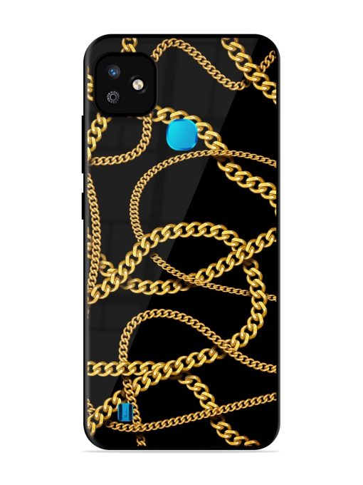 Decorative Golde Chain Glossy Metal Phone Cover for Infinix Smart Hd (2021) Zapvi