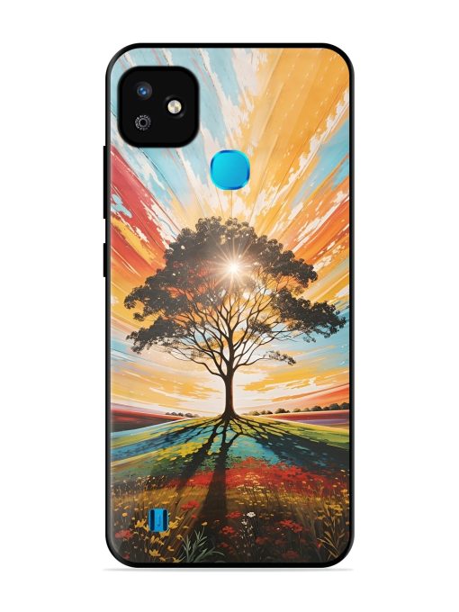 Abstract Tree Colorful Art Glossy Metal Phone Cover for Infinix Smart Hd (2021) Zapvi