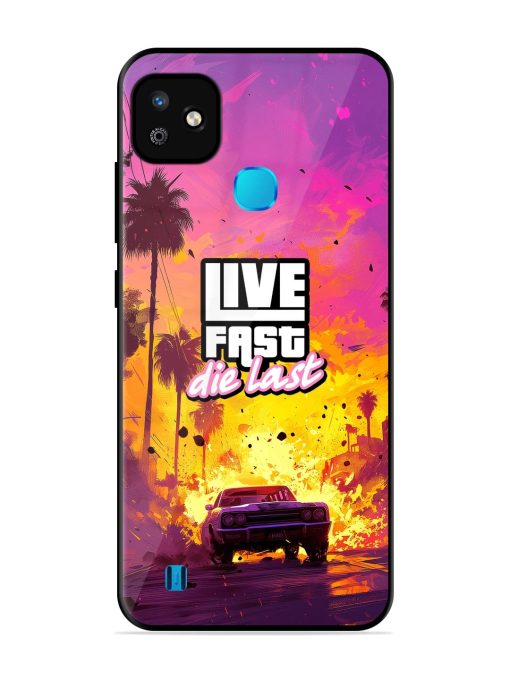 Live Fast Glossy Metal Phone Cover for Infinix Smart Hd (2021)