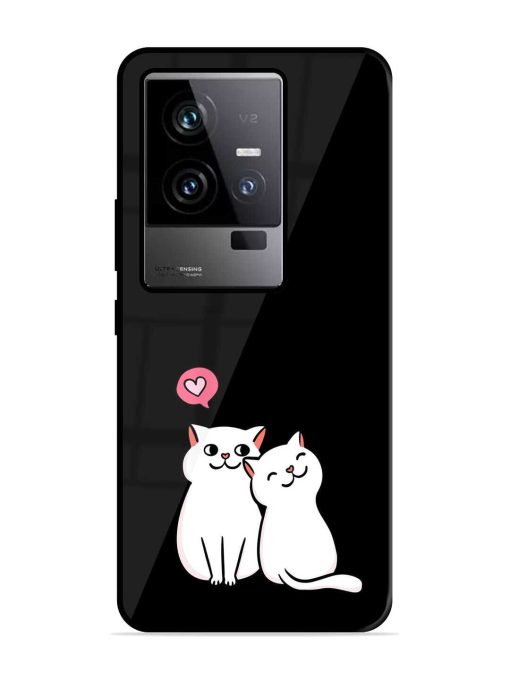 Cat Love Glossy Metal Phone Cover for Iqoo 11 (5G) Zapvi