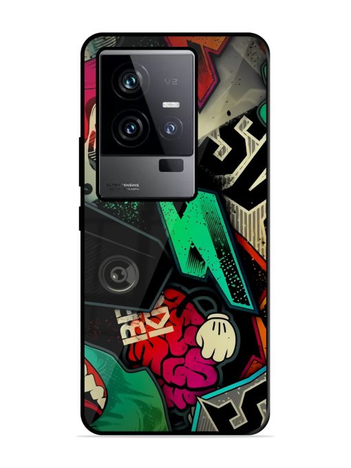 Graffiti Art Glossy Metal Phone Cover for Iqoo 11 (5G) Zapvi