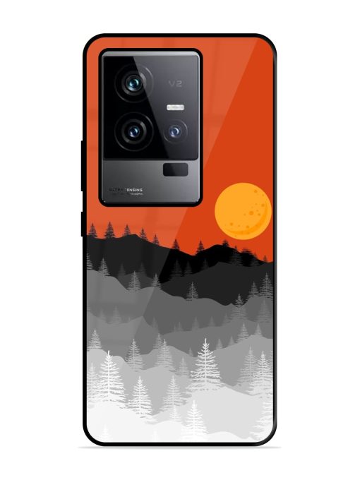 Mountain Lofi Sun Glossy Metal Phone Cover for Iqoo 11 (5G) Zapvi