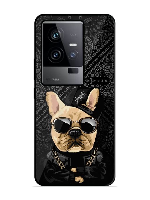 Gangsta Cool Sunmetales Dog Glossy Metal Phone Cover for Iqoo 11 (5G) Zapvi