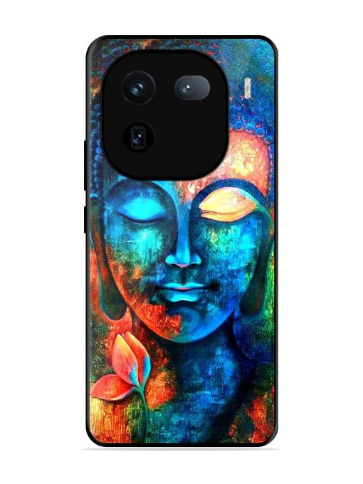 Buddha Painting Glossy Metal Phone Cover for Iqoo 12 (5G) Zapvi