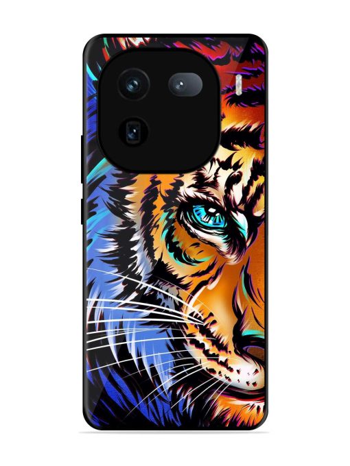 Colorful Lion Art Glossy Metal Phone Cover for Iqoo 12 (5G)