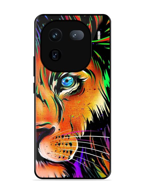 Colorful Lion Design Glossy Metal TPU Phone Cover for Iqoo 12 (5G)