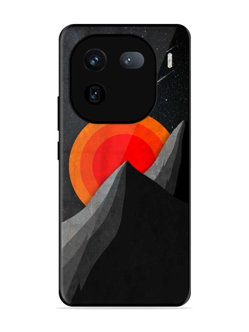 Black Mountain Glossy Metal Phone Cover for Iqoo 12 (5G)