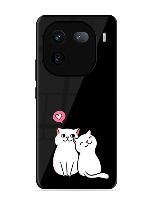 Cat Love Glossy Metal Phone Cover for Iqoo 12 (5G) Zapvi