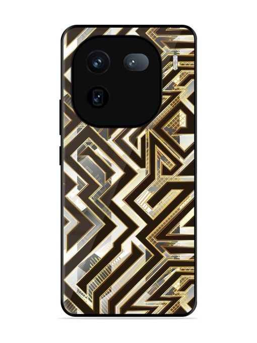 Technology Geometric Seamless Glossy Metal Phone Cover for Iqoo 12 (5G) Zapvi