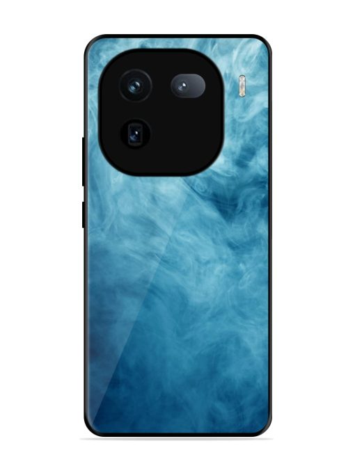 Blue Smoke Art Glossy Metal Phone Cover for Iqoo 12 (5G) Zapvi