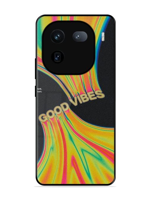 Good Vibes Glossy Metal Phone Cover for Iqoo 12 (5G) Zapvi