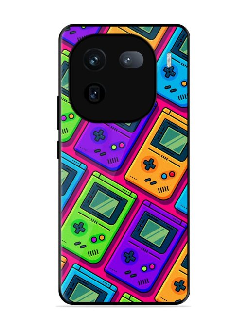 Game Seamless Pattern Glossy Metal Phone Cover for Iqoo 12 (5G) Zapvi