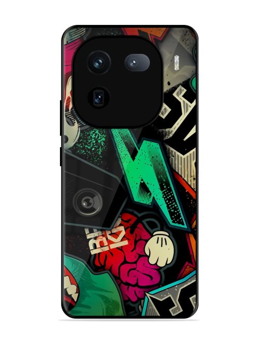 Graffiti Art Glossy Metal Phone Cover for Iqoo 12 (5G) Zapvi