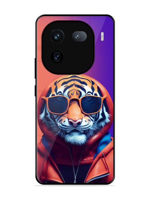 Tiger Animation Glossy Metal Phone Cover for Iqoo 12 (5G) Zapvi