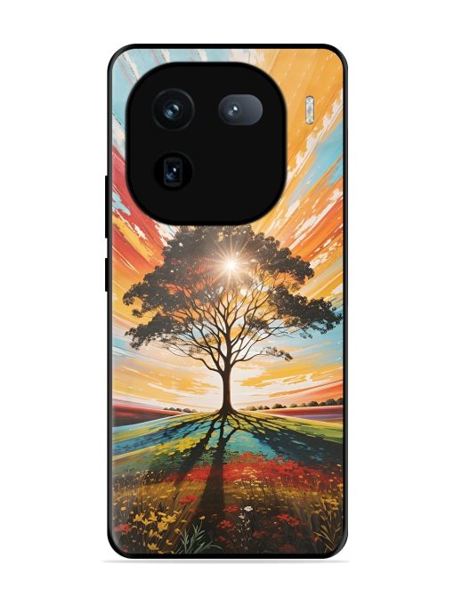 Abstract Tree Colorful Art Glossy Metal Phone Cover for Iqoo 12 (5G) Zapvi