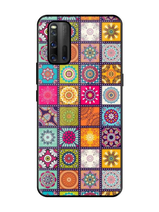 Seamless Pattern Vintage Glossy Metal Phone Cover for Iqoo 3 Zapvi