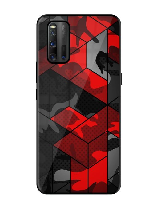 Royal Red Camouflage Pattern Glossy Metal Phone Cover for Iqoo 3 Zapvi