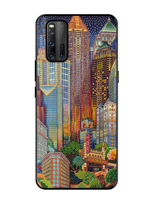 Cityscapes Art Glossy Metal Phone Cover for Iqoo 3 Zapvi