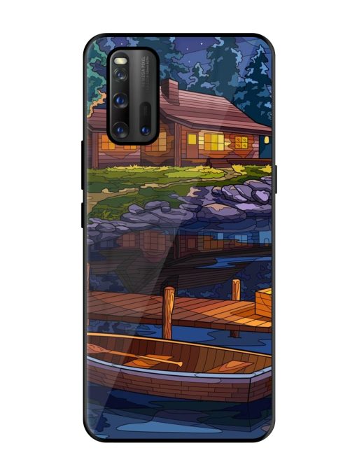 Village Night Scene Glossy Metal Phone Cover for Iqoo 3