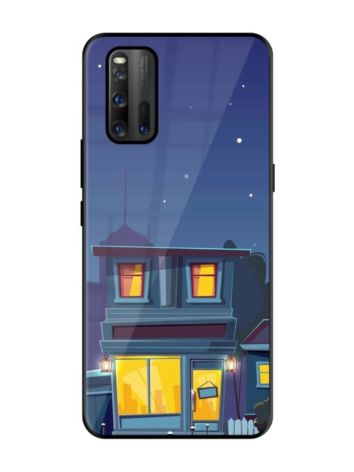 Vector Night House Glossy Metal Phone Cover for Iqoo 3 Zapvi