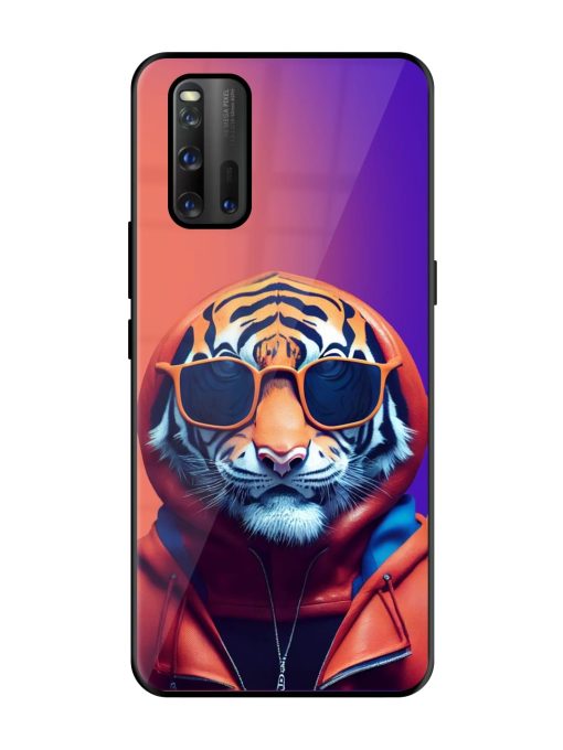 Tiger Animation Glossy Metal Phone Cover for Iqoo 3 Zapvi