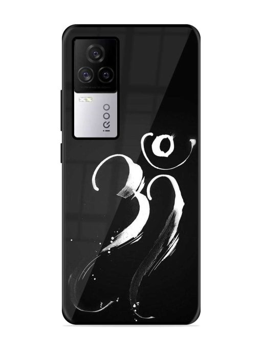 Om Logo Glossy Metal Phone Cover for Iqoo 7 Legend (5G)