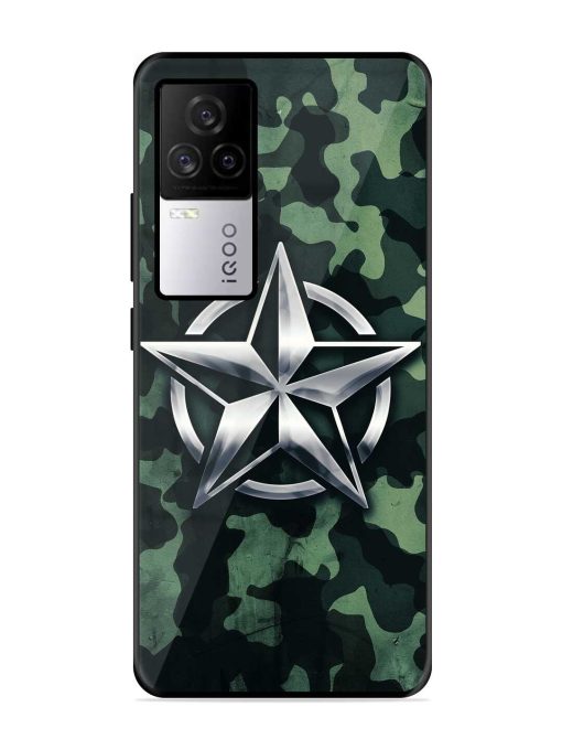 Indian Army Star Design Glossy Metal Phone Cover for Iqoo 7 Legend (5G) Zapvi