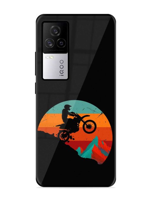 Mountain Bike Glossy Metal Phone Cover for Iqoo 7 Legend (5G)