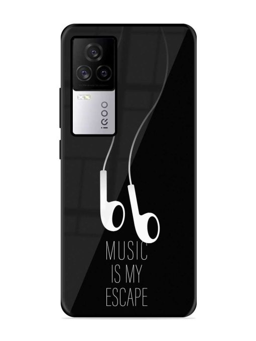 Music Is My Escape Glossy Metal Phone Cover for Iqoo 7 Legend (5G) Zapvi