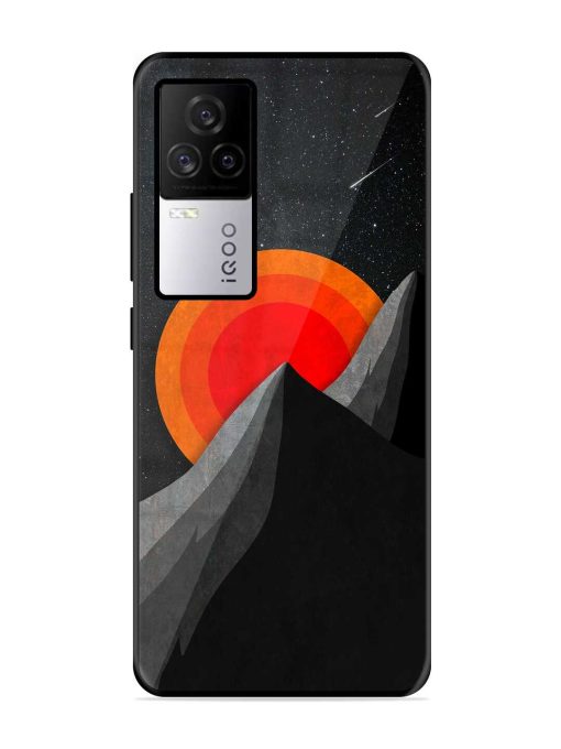 Black Mountain Glossy Metal Phone Cover for Iqoo 7 Legend (5G) Zapvi