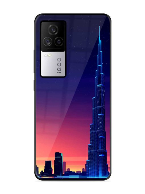 Burj Khalifa Abstract Glossy Metal Phone Cover for Iqoo 7 Legend (5G) Zapvi