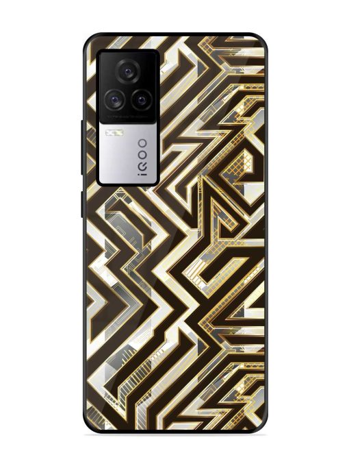 Technology Geometric Seamless Glossy Metal Phone Cover for Iqoo 7 Legend (5G)