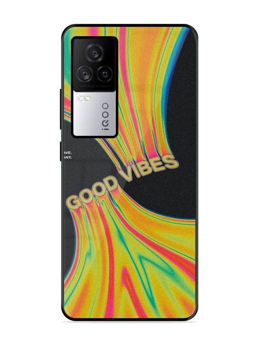 Good Vibes Glossy Metal Phone Cover for Iqoo 7 Legend (5G) Zapvi